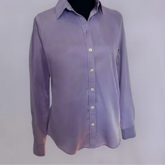 Banana Republic, Women’s Fitted, Button-Down Top. Lavender, Stretch, 8P - Picture 5 of 13